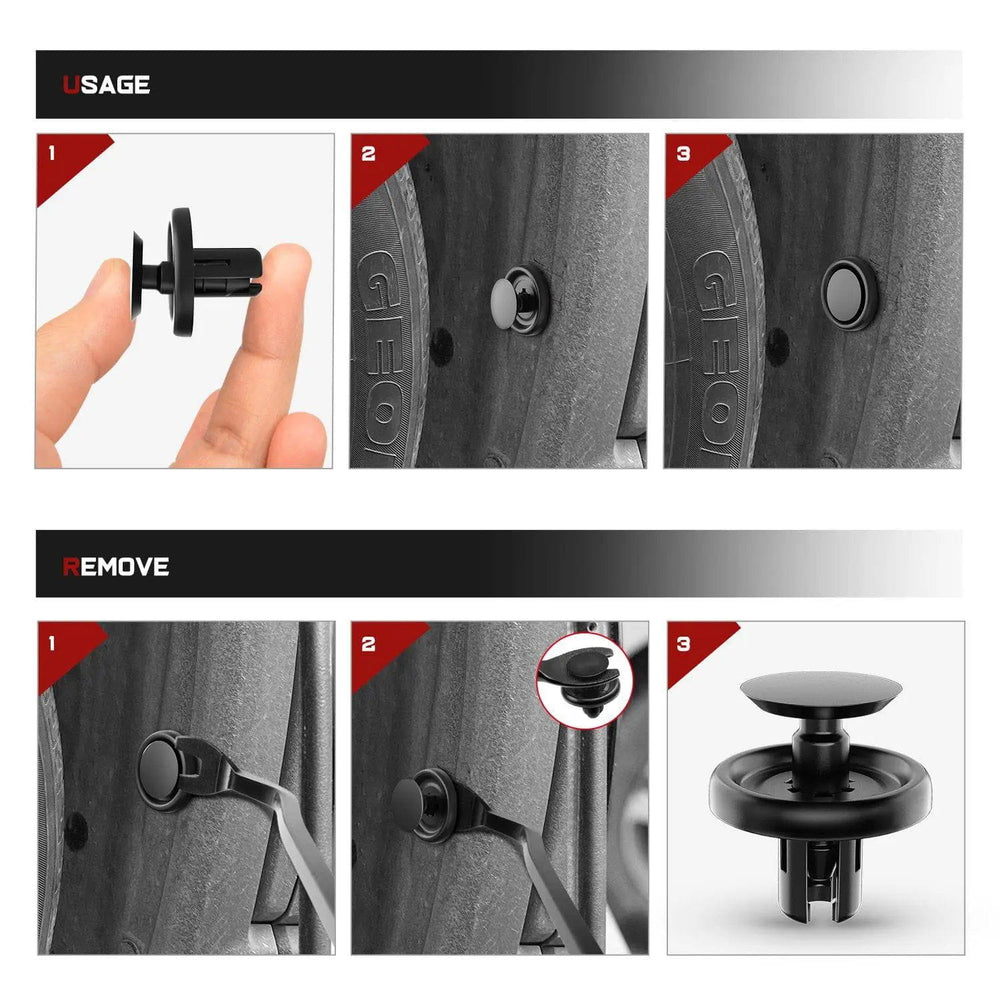 retainer clips 100 Pcs Hole 7mm Engine Under Cover Push-Type Retainer Replaces Lexus & Toyota 90467-07201 Quality Nylon Push Rivets