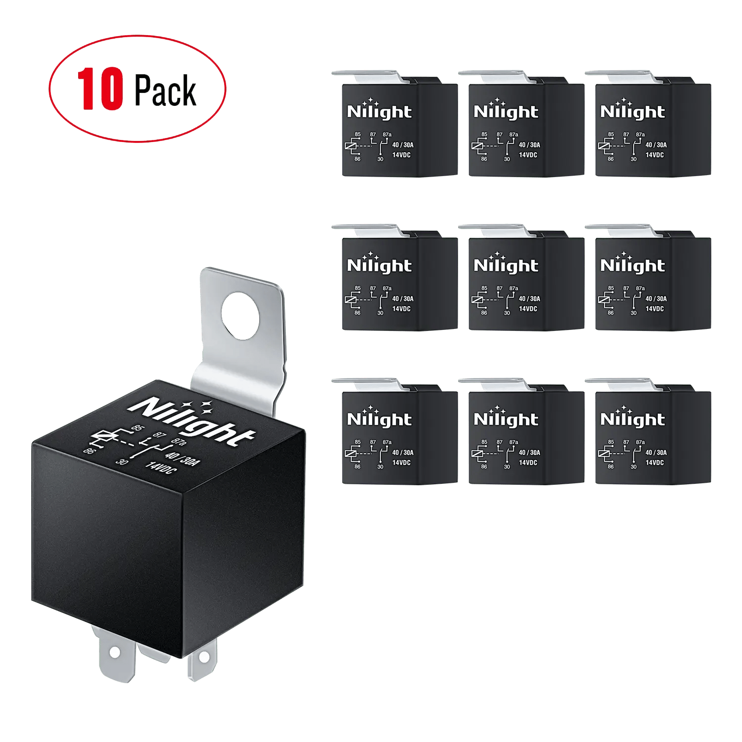 Relay 10Pack 5Pin SPDT Bosch Style Electrical Relay Socket