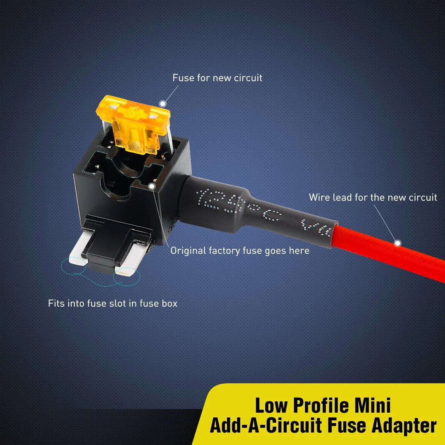Accessories 10Pcs Low Profile Mini Add-A-Circuit Fuse Adapter