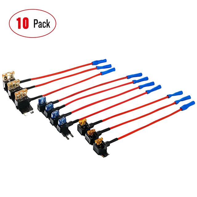 Accessories 10Pcs Standard Mini Low Profile Add-A-Circuit Fuse Adapter