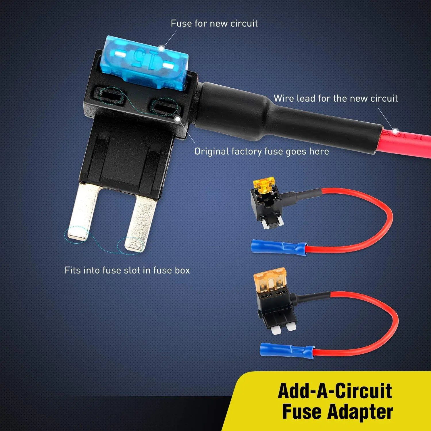 Accessories 10Pcs Standard Mini Low Profile Add-A-Circuit Fuse Adapter