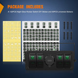 4Gang Aluminum ON/Off Rocker Switch Box w/ QC 3.0 Dual USB Charger Voltmeter