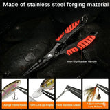 Tool 7PCS fishing accessories Fishing Tools Kit with Fishing Pliers, Fish Lip Gripper, Fillet Knife & Scissors, Portable Fishing Gear Set for bass fishing National Fishing Week Spring Fishing Season Father's Day Fishing Gift