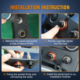 Nilight 12V Cigarette Lighter Car Replacement Socket with Terminals Wires Built-in Fuse auto cigarette lighter adapter push button car accessory replacement plug for Car Truck RV ATV UTV Marine Boat