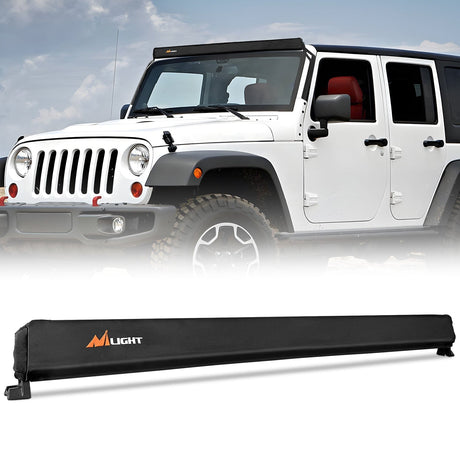 light cover LED Light Bar Cover 52 Inches Black Nylon Protective Sleeve Universal Fit Straight and Curved Bar Waterproof Dustproof Scratch-Proof Light Cover for Driving Off Road Lights