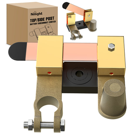 Nilight Top & Side Post Adjustable Knife Blade Master Kill Switch 12V 24V 250A Battery Negative Disconnect Shut Off Kill Power Isolator for Car Truck Marine RV Vehicle and Electrical Equipment