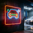 Decorative lighting in the nature of electrically-illuminated vehicle headlights and tail lights