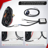 Nilight Remote Wiring Harness for LED Light Bar Wireless Strobe Flash Work Driving Lights 12V 20A 14AWG Controller 5PIN Switch Waterproof Power Relay Blade Fuse-1 Lead