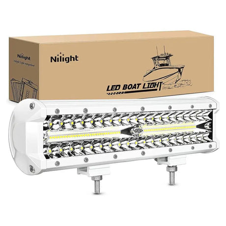 12 Inch 300W Spot Flood Combo White Case Led Light Bar Nilight