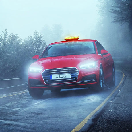 12 Inch 48 Leds Roof Top Amber Emergency Strobe Light 2PCS Nilight