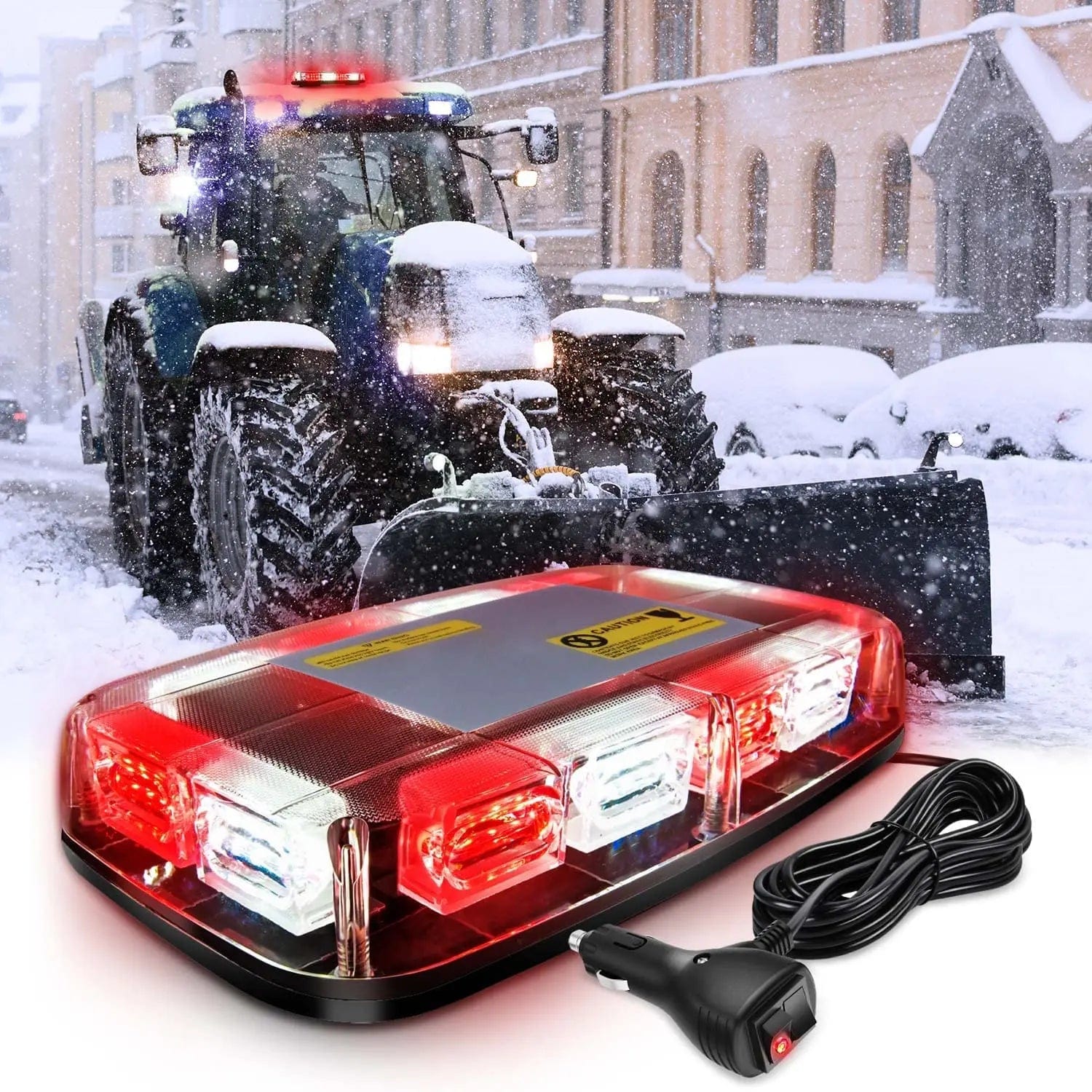 Nilight 12 inch Roof Top Strobe Lights 48LED Hazard Light Emergency Safety Warning LED Flashing Light Bar Magnetic Mount 12V 24V Cars Trucks