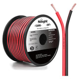 12AWG 50FT Copper Clad Aluminum Wire 12-2 Gauge Red Black CCA Electrical Cable 2 Conductor Parallel 12V 24V DC Flexible Extension Cords Nilight