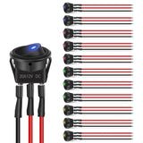 12Pcs 12V 20A Round Toggle LED Switch With Wires Nilight