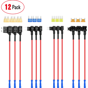 Wiring Harness Kit 12Pcs 4 Types Add-A-Circuit Fuse Tap Standard Mini Micro2 Low Profile