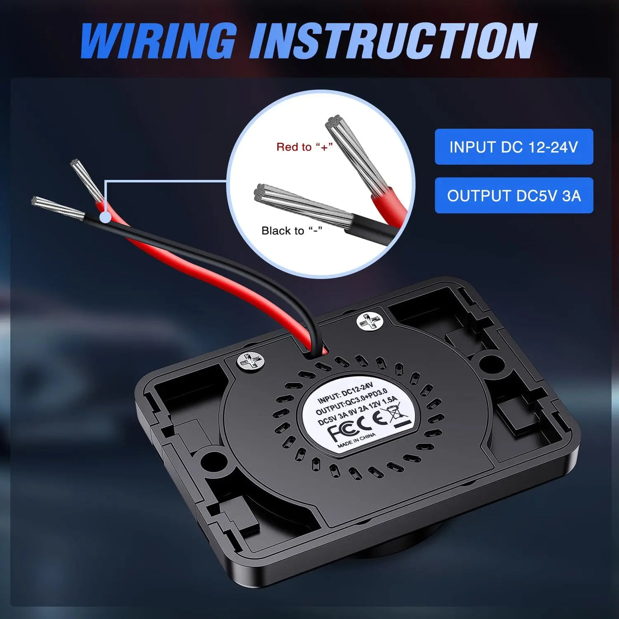 12V 24V PD Type C USB Charger 3A Car Outlet Nilight