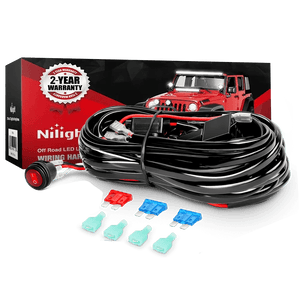 16AWG Wire Harness 10FT PVC Kit 2 Leads W/ 12V 3Pin Switch | 3 Fuses | 4 Spade Connectors