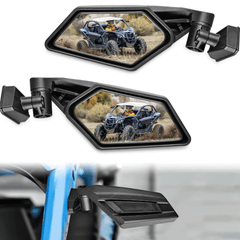 UTV Side Mirrors Upgraded 360 Degree Universal Fit For 2016-2023 Can Am Maverick X3 Turbo R