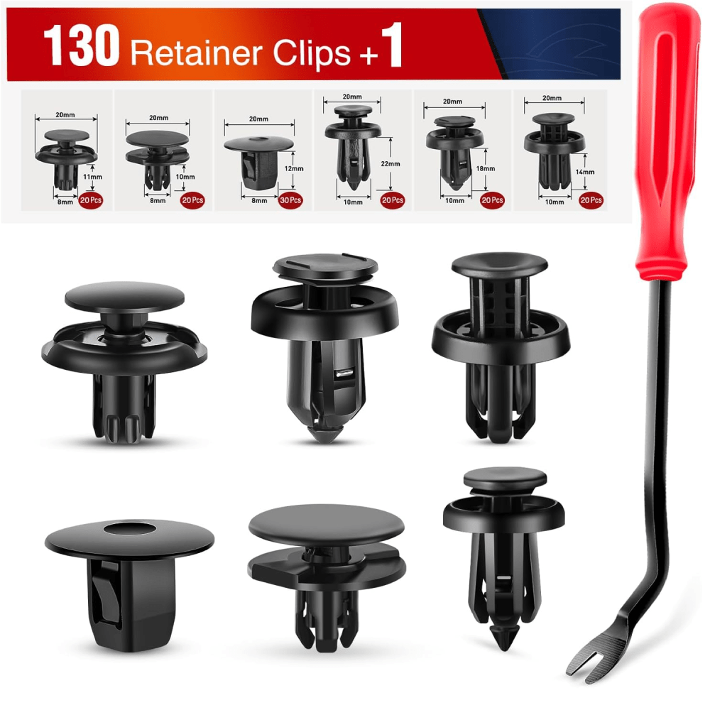 131 Pcs Front Fender Push-Type Retainer Fender Push-Type Retainer Front Bumper Push-Type Retainer Nylon For Honda Acura Accord Civic Odyssey CR-V Nilight