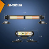 led strobe light 14.5 Inch Amber White COB LED Strobe Rooftop Flashing Magnetic Light Bar