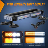 led strobe light 14.5 Inch Amber White COB LED Strobe Rooftop Flashing Magnetic Light Bar