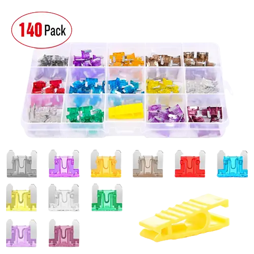 Accessories 140PCS Low Profile Mini Blade Fuse Set