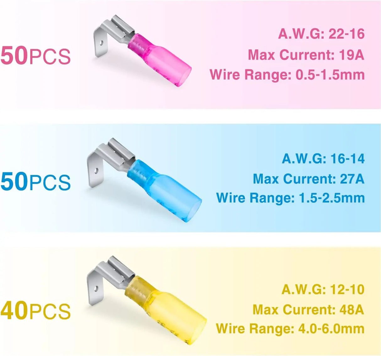 140Pcs Heat Shrink Wire Connectors Nilight