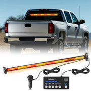 144LED Traffic Advisor Strobe Light Bar with Controller Amber Red Emergency Warning Lights Hazard Interior Front/Rear Windshield Flashing for Cars Plow Trucks Construction Vehicles