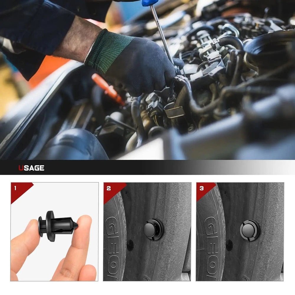 retainer clips 150 Pcs Hole 8mm 10mm Push Type Bumper Fasteners Rivet Clips Universal Auto Clips & Fastener for Bumper Fender Clips