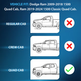 2009 2010 2011 2012 2013 2014 2015 2016 2017 2018 Dodge Ram 1500 Quad Cab Rain Guards Acrylic 4Pcs