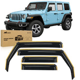 2018 2019 2020 2021 2022 2023 2024 Jeep Wrangler JL Jeep Gladiator Rain Guards Acrylic 4Pcs