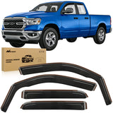 Rain Guards for Dodge RAM 1500 2019 2020 2021 2022 2023 2024 Quad Cab Original Window Deflectors, Vent Window Visors-4PCS