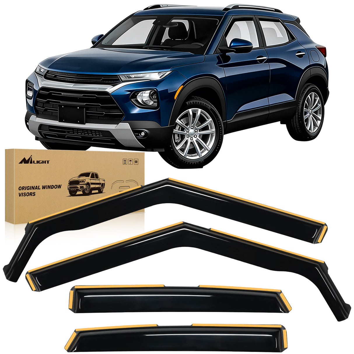 2021 2022 2023 2024 Chevy Trailblazer Rain Guards Acrylic 4Pcs