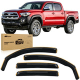 2016 2017 2018 2019 2020 2021 2022 2023 Toyota Tacoma Double Cab Rain Guards Acrylic 4Pcs