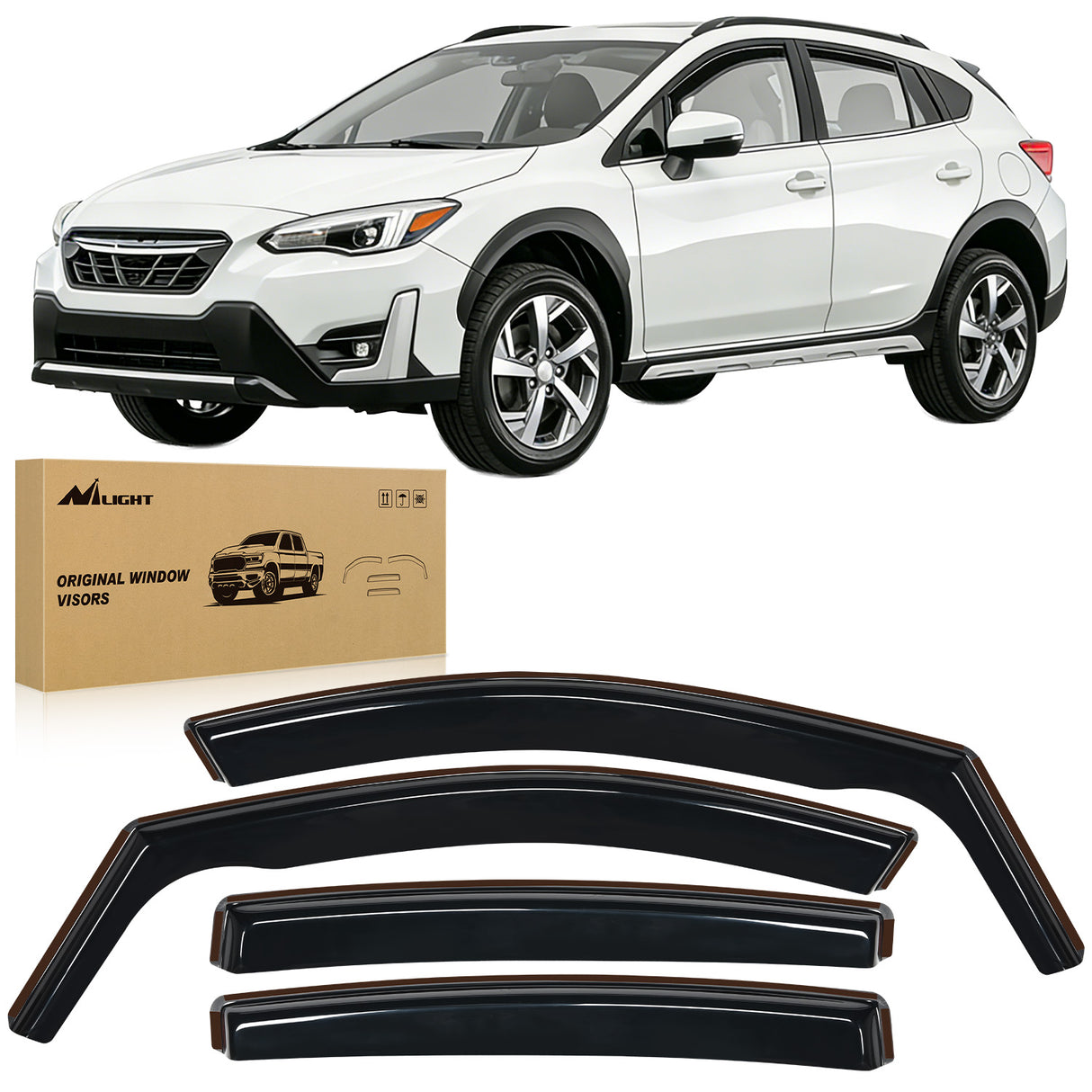 Vent Window Visors for Crosstrek 2018-2023 Impreza Hatchback 2017 2018 2019 2020 2021 2022 2023, in-Channel Rain Guards, Original Window Deflectors-4PCS
