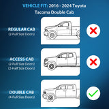 2016 2017 2018 2019 2020 2021 2022 2023 Toyota Tacoma Double Cab Rain Guards Acrylic 4Pcs
