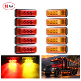 3.9 Inch Amber Red LED Fender/Side Marker Light (10 Pcs)