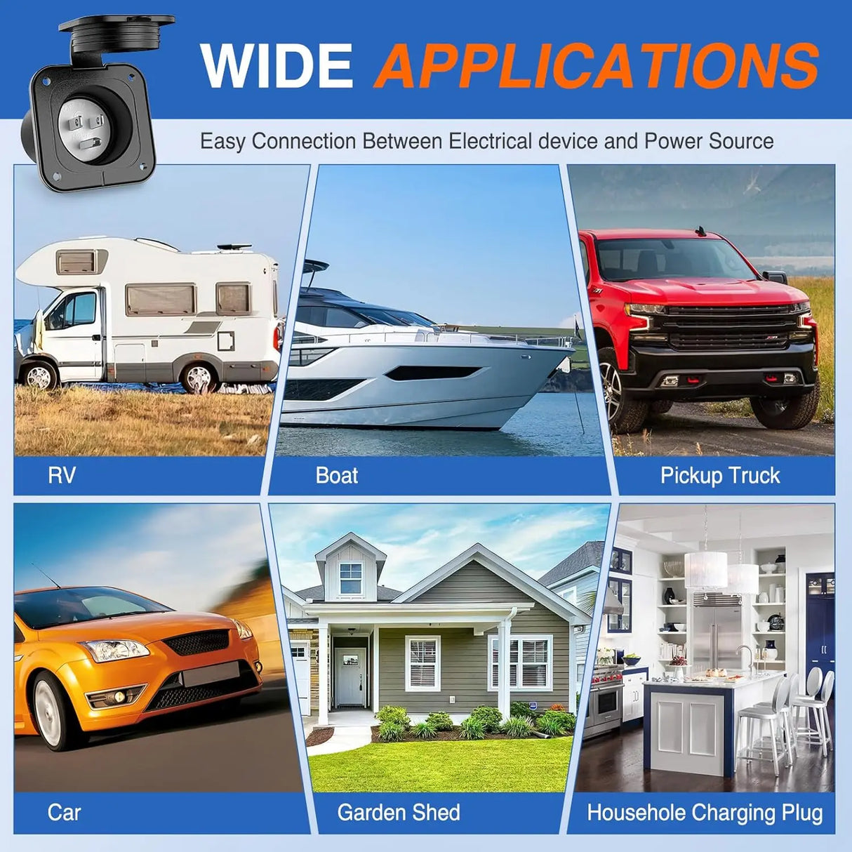 15AMP RV Power Inlet Nilight