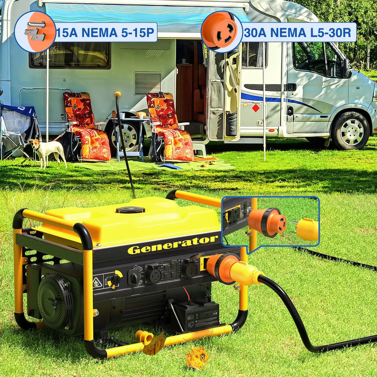 15Amp Male to 30Amp Twist Lock Female Power Adapter Nilight