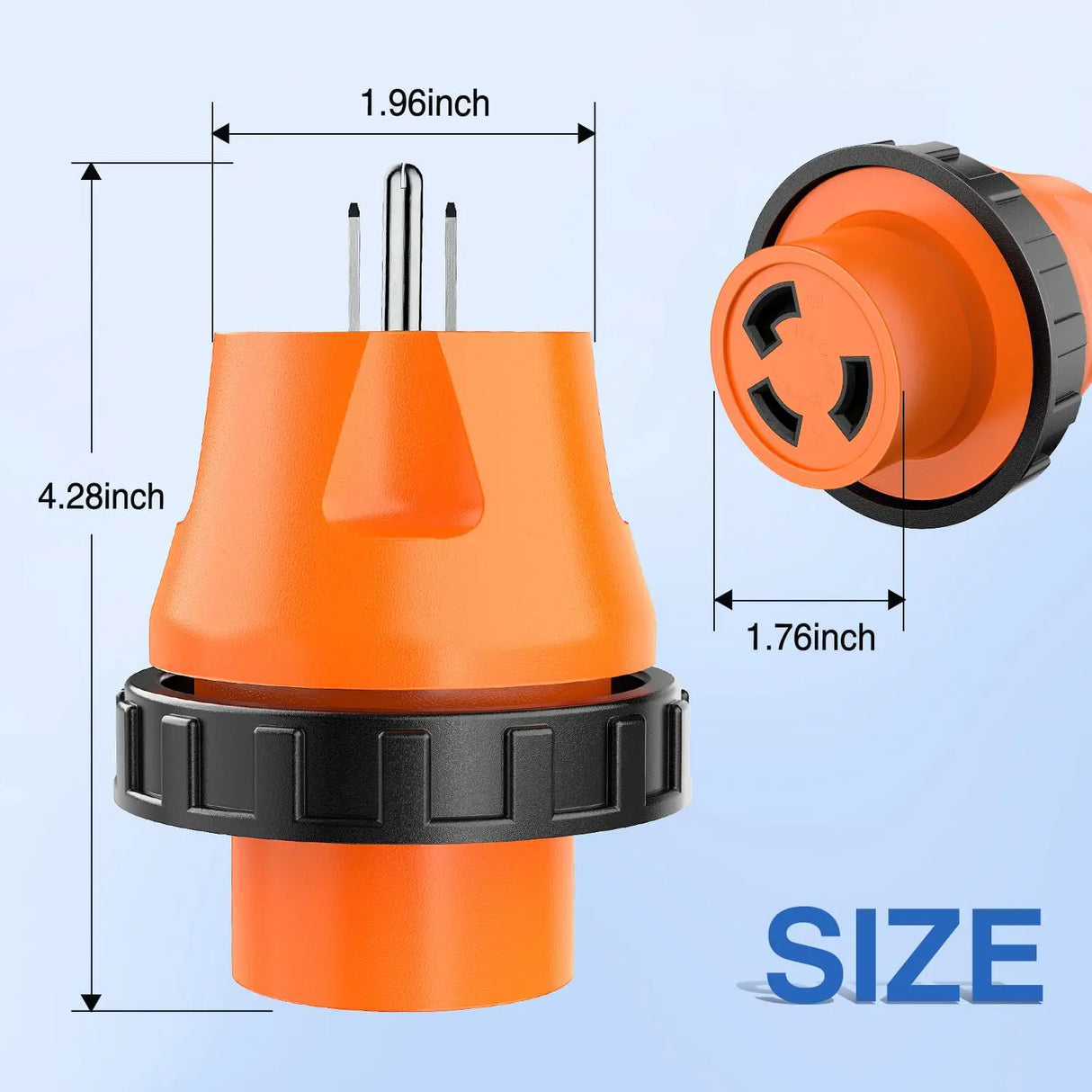 15Amp Male to 30Amp Twist Lock Female Power Adapter Nilight