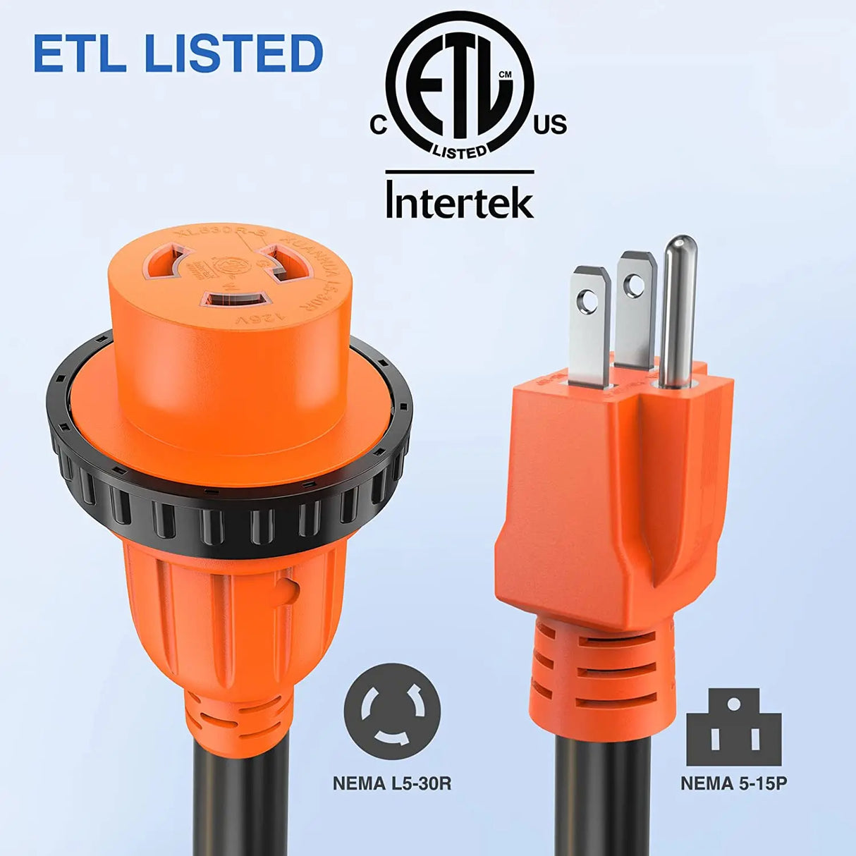 15Amp to 30Amp RV Locking Adapter Cord Nilight