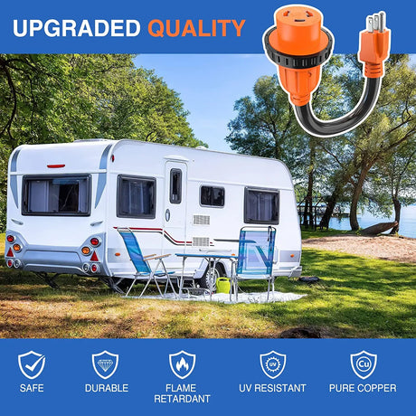15Amp to 30Amp RV Locking Adapter Cord Nilight