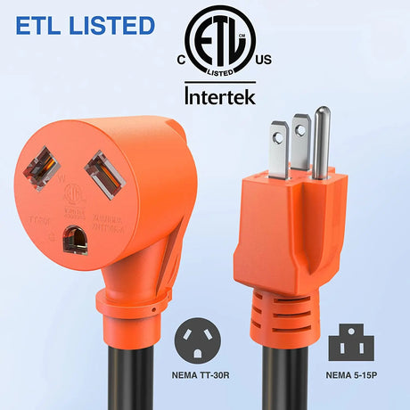 15Amp to 30Amp RV Power Adapter Cord Nilight