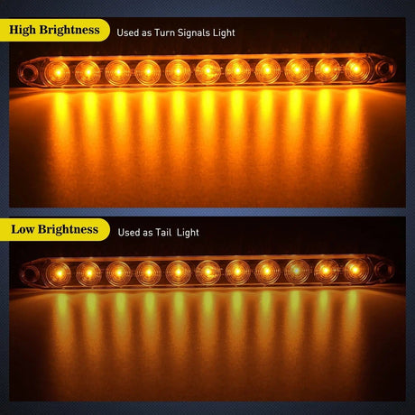 LED ID Bars 16 Inch 11 LEDs Amber Trailer Light Bar (Pair)