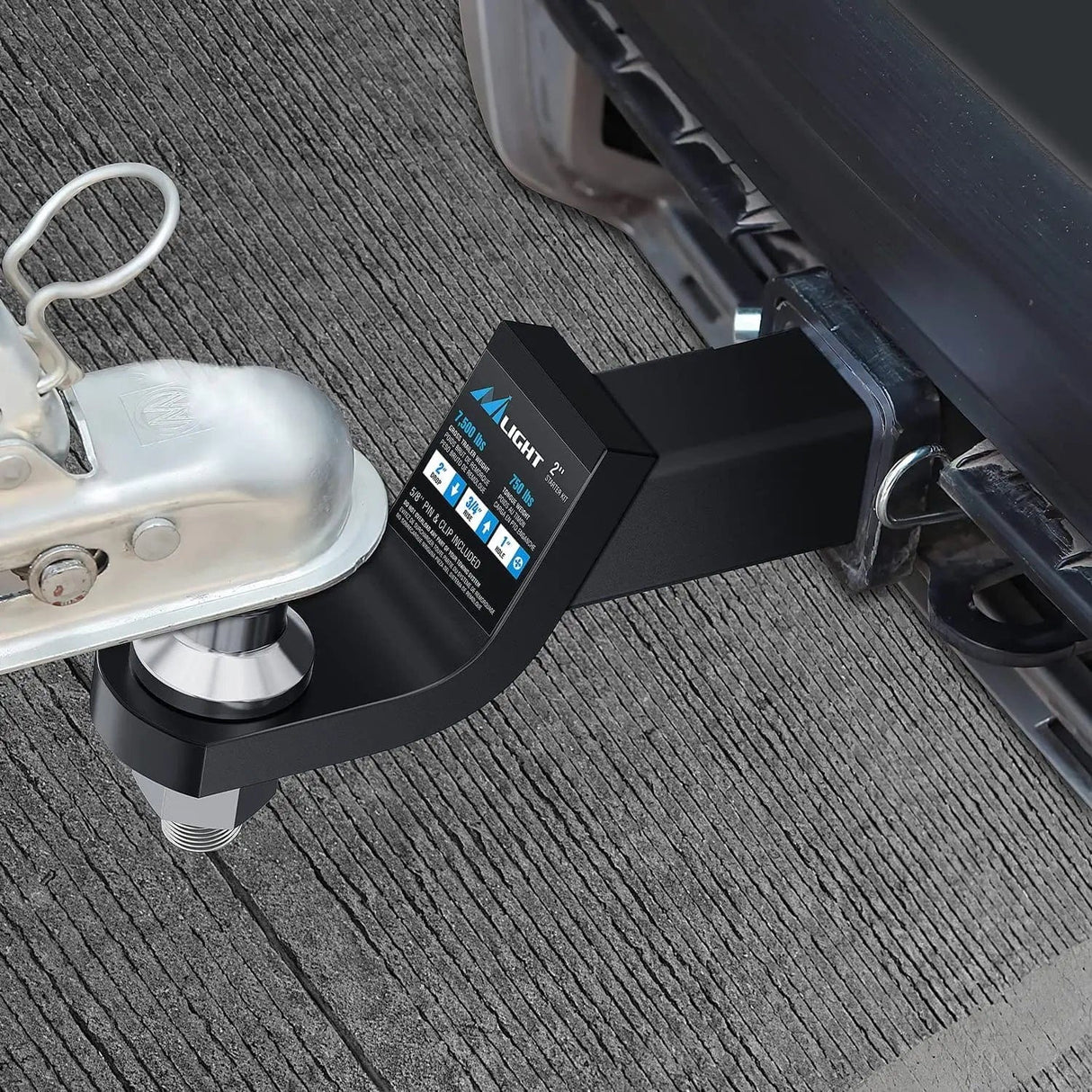 Trailer Hitch Hitch Ball Mount with 2-5/16 Inch Ball (2 Inch Shank, 7500 lbs, 2 Inch Drop)