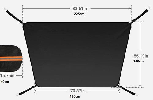 Windshield Snow Cover for Ice and Frost, Heavy Duty 600D Oxford Fabric Windshield Protector with Detachable Side Mirror Covers, Reflective Strips, Adjustable Straps & Hooks for Cars SUVs Trucks