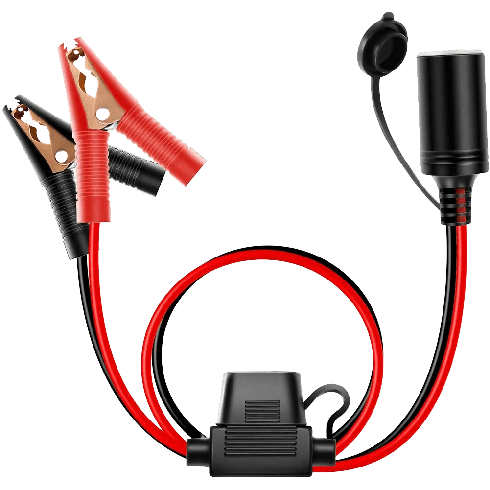Wiring Harness Kit 16AWG Extension Cord Plug Socket With Battery Clamp Fuse Holder