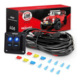 16AWG Wire Harness 4 Leads W/ 2 Gang Rocker Switch | 6 Fuses | 8 Spade Connectors Nilight