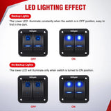 16AWG Wire Harness 4 Leads W/ 2 Gang Rocker Switch | 6 Fuses | 8 Spade Connectors Nilight