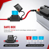 16AWG Wire Harness Kit 2 Leads W/ 12V 5Pin Light Pods Switch | 3 Fuses | 4 Spade Connectors Nilight