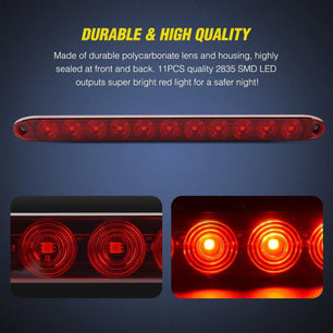 Trailer Light 16” 11 LEDs Red Trailer Light Bar (Pair)
